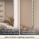 Keonjinn 20 x 28 Inch Backlit Mirror Bathroom, Frameless LED Mirror for Bathroom, Beveled Edge, HD Tempered Glass, UL-Listed LED Driver, Anti-Fog, Dimmable, Memory Function, French Cleat Installation
