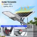 9500W Solar Street Lights Outdoor, 2PCS 40000mAh IP67 Waterproof Solar Security Flood Lights 7000K 450000LM Bright LED Beads Commercial Parking Light with Remote Control for Street, Court, Barn-Gray