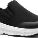 Men's Orthopedic Slip On Loafers: Classic Plantar Fasciitis Supportive Boat Shoes Walking Shoes, Lightweight Comfortable Arch Support Flat Feet Outdoor Casual Sneakers Black Size 10.5