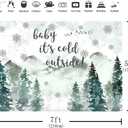 4 x Aperturee Baby It's Cold Outside Backdrop, 7x5ft Winter Wonderland Baby Shower Decorations, Gender Neutral Woodland Snowflake Photography Background, Forest Mountain Party
