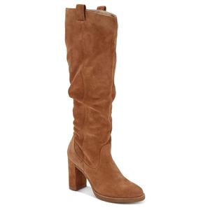 Juliet Holy Womens Knee High Boots Chunky Block Heel Wide Calf Round Toe Side Zipper Pull On Suede Winter Dress Shoes