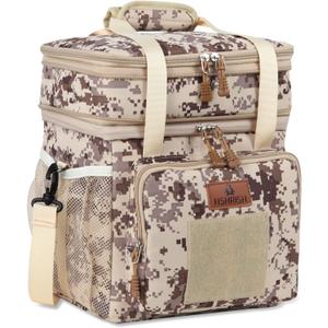 HSHRISH Tactical Lunch Box, Large Expandable Insulated Lunch Bag, Waterproof Durable Cooler Bag for Men/Women/Adults/Work Office Outdoor Picnic Trip,16 L, Camo