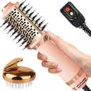 Hair Dryer Brush Blow Dryer Brush in One, 4-in-1 Hair Dryer Brush Blow Dryer with Oval Barrel, Mini Hot Air Brush for All Hair Types(Pink)
