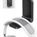 Lamicall Headphone Stand, Sticky Headset Hanger - Adhesive Headphone Holder Hook Mount, Headset Holder Clip Under Desk, Earphone Clamp for Airpods Max, HyperX, Sennheiser, Black