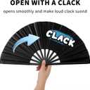 Oncpcare 10 Pcs Clack Fans for Line Dancing Bulk, Foldable Black Hand Fans for Dance Teams, Group Events, Performances and Parties
