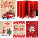 AmazingSpark 4 Set Christmas Card Booklet Cardboard Merry Christmas Money Holder Book for Cash Vintage Xmas Surprise Card Money Sleeve Book Retro Holiday Party Supplies for Adult Women Cash