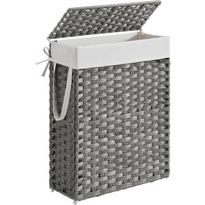 SONGMICS 55L Laundry Basket with Lid Foldable
ELIOTT LCB164G01 Storage Basket, Removable Fabric Bag with Handles, Taupe Grey and Cream White