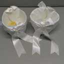 Flower Girl Baskets for Wedding,Ivory Flower Girl Basket With Pearl Handle set of 2,Wedding Baskets for Flower Girls
