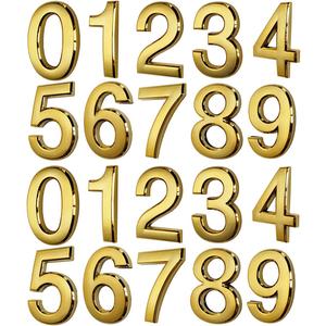 20 PCS Gold Mailbox Numbers, Self Adhesive Door Number Stickers for Office Apartment Hotel RoomLuxury Style, Glittering.(2.75" - Pack of 20, Brass)