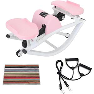 Lhanel Rock Stepper, Lhanel Stepper, Side-to-Side Machine for Home Exercise Burn Fat Faster in 15 Minutes | Low-Impact Glutes with Digital Display & Anti-Slip Mat (Pink)