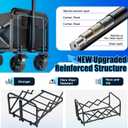 Collapsible Wagon Cart Foldable with Wheels - 360LBS Large Heavy Duty Folding Utility Wagon with All-Terrain Wheels & Brakes for Shopping Garden Beach Camping, 2 Drink Holders/Lightweight/Black