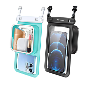 Niveaya 2 Pack IPX8 Waterproof Phone Pouch, Large Space Cell Phone Pouch Floating, Water Proof Phone Case with Lanyard, Phone Dry Bag Beach Cruise Ship Essentials(Up to 8.5")