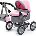 Bayer Design Baby Doll Trendy Pram in Grey/Pink, 67 x 41 x 68 centimeters, 1300800