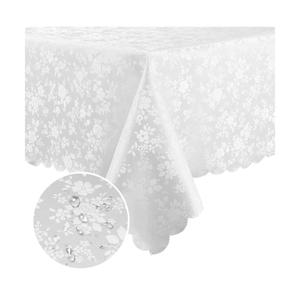 Smiry Rectangle Table Cloth, Waterproof Heavy Duty Vinyl Tablecloths, Wipeable Washable Table Cover for Kitchen and Dining Room (White, 70" X 90")