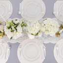 supernal 100PCS Clear Plastic Plates, Clear Plates with Silver Trim, Elegant Plastic Plate Include 50 Dinner Plate 10'' and 50 Dessert Appetizer Platos 7'' for Party, Wedding, Bridal Baptism
