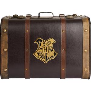 Harry Potter Hogwarts School Trunk - Large 17.5 Collectible Storage Chest with Hogwarts Crest - Official Wizarding World Prop Replica & Decorative Keepsake Box - Not for Travel Use