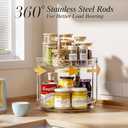 LAMU 2 Pack 10.6'' 2-Tier Lazy Susan Turntable Organizer Rotating Spice Rack Organization for Cabinet, Kitchen, Pantry, Countertop, Bathroom, Vanity, Makeup Organizer, Clear