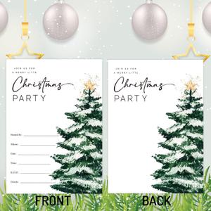 Eciujelppa 4" x 6" Winter Birthday Invitation Cards - 20Pcs Double Sided Invitation Cards & 20Pcs Envelopes - Christmas Tree Birthday Party Invites For Boys, Girls - A02