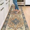 DEXI Kitchen Mats for Floor Cushioned, 23x86 Extra Large Long Runner Rug Non Slip, Waterproof Soft Comfort Standing Padded Anti Fatigue Decorative, Brown Beige
