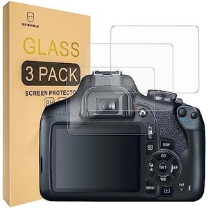 Mr.Shield [Pack of 3] Screen Protector For Canon EOS Rebel T7 T6 T5(2000d 1300d 1200d) DSLR Camera [Tempered Glass] [Japan Glass with 9H Hardness] Screen Protector