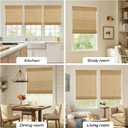 UNISHADES No Drill Cordless Bamboo Roman Shades, Light Filtering Woven Natural Bamboo Window Covering, Easy Install Roman Style Shade, for Window Size 43" W 64" H - Carbonized