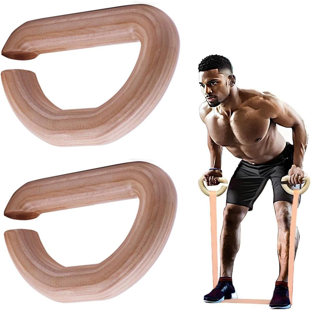 Lights Mountain Wooden Resistance Bands Handles Versatile Exercise Handles with Anti-Slip Grip Tapes for Elastic Band Workouts Home Gym Strength Training and Full-Body Workouts