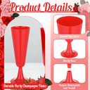 LemonRoad 100 Pcs Plastic Champagne Flutes 5 oz Disposable Champagne Glasses Bulk Toasting Cups for Party Wedding Birthday Anniversary Celebration Supplies (Red)