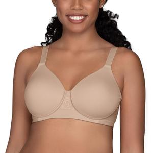 Vanity Fair Women's Full Figure Beauty Back Smoothing Bra, 4 Way Stretch Fabric, Lightly Lined Cups up to H (Black, M)