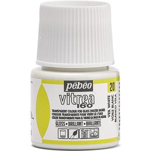 Pebeo Vitrea 160, Glossy Glass Paint, 45 ml Bottle - Veil White