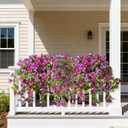 Artificial Fake Flowers Plants UV Resistant, Faux Petunias Silk Flowers for Outdoors No Fade, Fake Outdoor Flowers for Planters Spring, Realistic Home Garden Balcony Yard Decor (Light Purple)