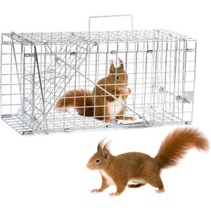 17" Humane Squirrel Trap, Folding Live Small Animal Trap, Easy Catch and Release