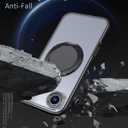 for iPhone Air Case, with 2 Tempered Glass Film, 360 Spin Magnetic Stand, Compatible with Magsafe, Military-Grade Drop Protection Case, Black