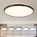 TALOYA 18 Inch Black Flush Mount Led Ceiling Light Fixture for Living Room Dining Room Ultra-Thin Round Surface Mounted Fixture Brightness Dimmable Equivs to 260W Traditional Led Bulb