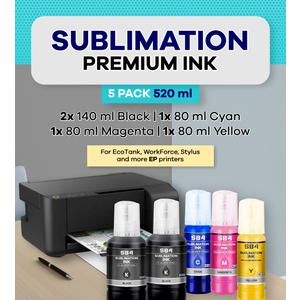 SB4 Compatible Ink Refill Bottles Sublimation Ink 520ml. (Pack of 5) (EXP: 09/24/2026)