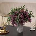 Juxdp 4 Pcs Artificial Nandina Berry Stem for Vase - 36" Realistic Faux Berry Spray, Fake Plant Branches with Stems for DIY Bouquet, Shower, Farmhouse, Mantel, Home Decor (Dusty Plum)