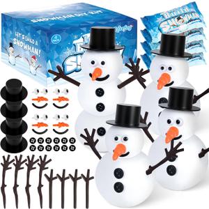 4 Pack Christmas Crafts, Air Dry Clay Snowman Craft, Do You Want to Build a Snowman Christmas Stocking Stuffers for Kids, Toddler Crafts Supplies for Christmas Winter Event Game Toys Xmas Present