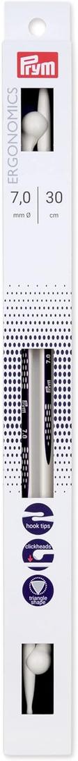 Prym Ergonomics 12" Single Point Knitting Needles, 7mm, 2 Count