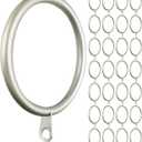 28 pcs 1.5-Inch Inner Diameter Metal Curtain Rings with Eyelets, Fits Up to 1 1/4-Inch Rod (Set of 28, Pewter)