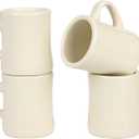 11oz White Diner Coffee Mug Set of 4 Ceramic Mugs Great for Kitchen Set, Travel, and Hot Tea (Cream)