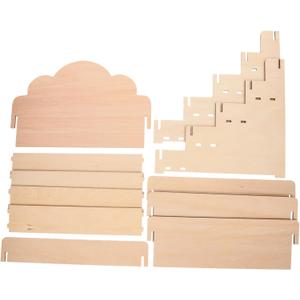 IMIKEYA Wooden Greeting Card Display Stand Postcard Display Shelf Tiered Rack for Retail Events