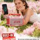 Outdoor Bluetooth Speaker, 160W Loud Bass! Rugged, IP67 Waterproof, 24H Playtime with Lights, Wireless TWS Pairing Portable Speakers for Party, Outsides, Travel, Beach, Garage (Rose Blaze)