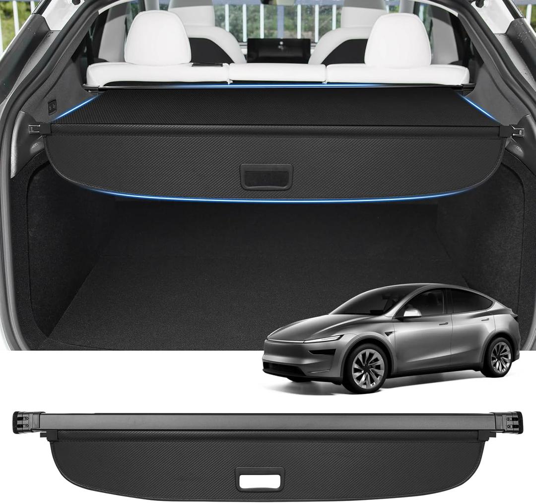 Cargo Cover for Tesla Model Y Juniper 2025 2026 - Retractable Trunk Cover for Model Y Juniper | Tonneau Cover | Security Shield Shade | Rear Trunk Shade