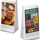 Digital Signage Display for Tabletop ,Interactive Digital Signage with Double 8 inch LCD Touch Screen and WIFI Connected,Rechargeable 23200mAh Battery,Portable Advertising Kiosk for Restaurants,Bar, Hotel ,Cafe (White)