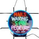 Nails Waxing Spa Pedicure Neon Sign,Real Glass Handmade Neon Signs for Office Cafe Party Man Cave Art Wall Lights 24 X 20 Inches