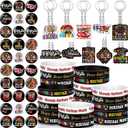 Kenning 300 Pcs Hispanic Heritage Month Giveaways Acrylic Keychains, Silicone Bracelets, Button Pins Gift Bulk for Women, Men, and Cultural Celebrations