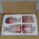 Mapoxy Glass Bud Vases Set of 4,Small Pink Flower Vases for Wedding Centerpiece Table Decorations,Clear Vintage Embossed Mini Vases,Flower Arrangements in Vases for Party or Home Decor