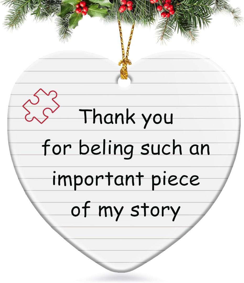 3 x Thank You Gifts Christmas Ornament 2025,Ceramic Christmas Ornament Appreciation Gifts for Teacher Women Men Boss Nurse Friend,Christmas Tree Decorations Hanging Ornament Xmas Keepsake Gift Ideas