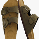 CUSHIONAIRE Lane Cork Footbed Mens Sandals, Adjustable Buckle Comfort Slides for Men, Genuine Leather Insole Summer Sandals Men Footwear.8M