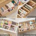 Lifewit 14 Pack Drawer Dividers 4" High, 11-17" Adjustable Drawer Organizers for Clothes, Expandable Dresser Separators in Bedroom/Bathroom/Kitchen/Fridge/Office Organization and Storage, Pink