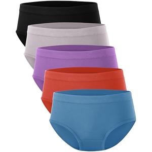 BAMBOO COOL Womens Underwear, Moisture-Wicking Briefs, Soft and Breathable Panties, Mid Waist, 5-Pack XXL